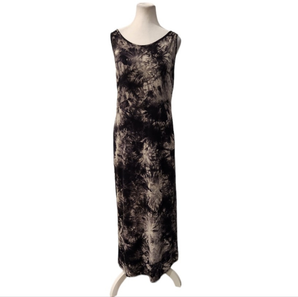 Tie Dye Strapless Jersey Maxi Dress
